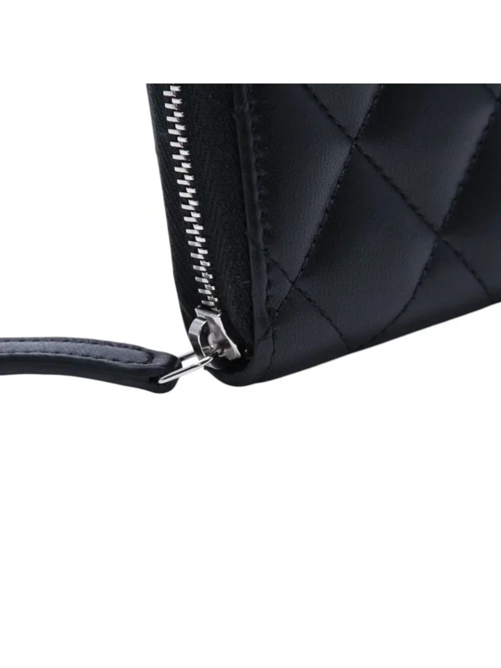 Chanel Classic Zip Coin Purse CC Logo Lambskin Black